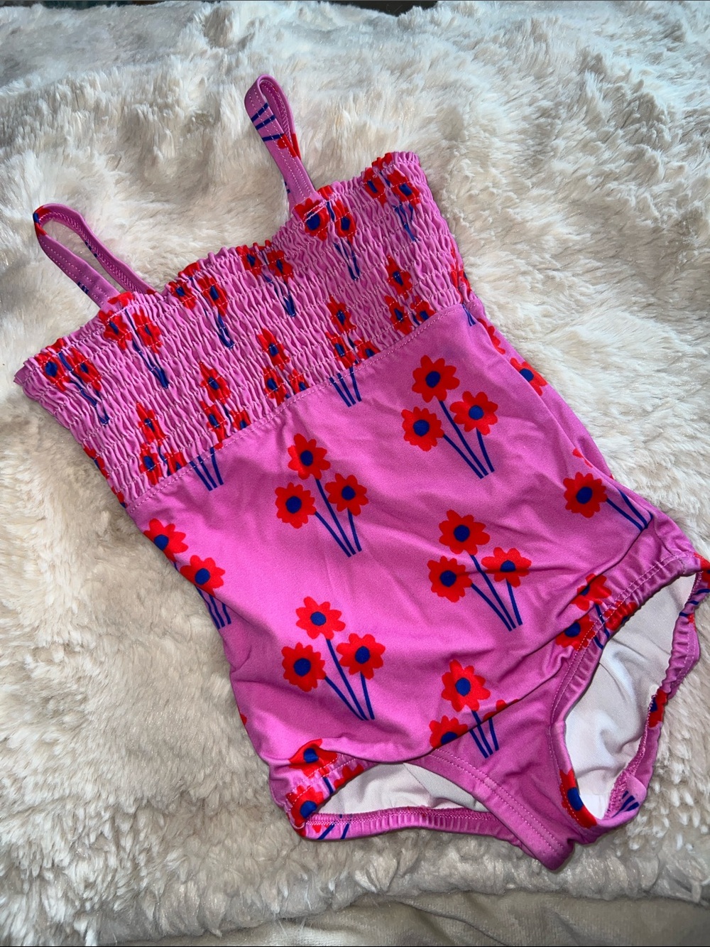 Hanna Andersson Pink Floral One-Piece Swimsuit